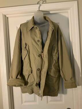 Vintage American Eagle Outfitters AE 77 Flannel Lined Field Jacket Canvas Parka